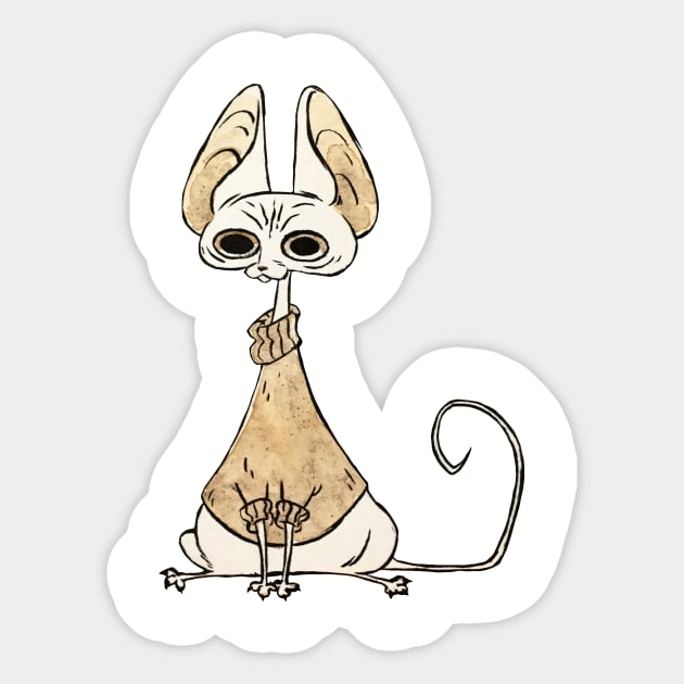 Sphynx Cat Sticker by NatSmall